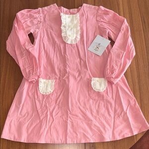 Pink Lace Trim Kids Dress